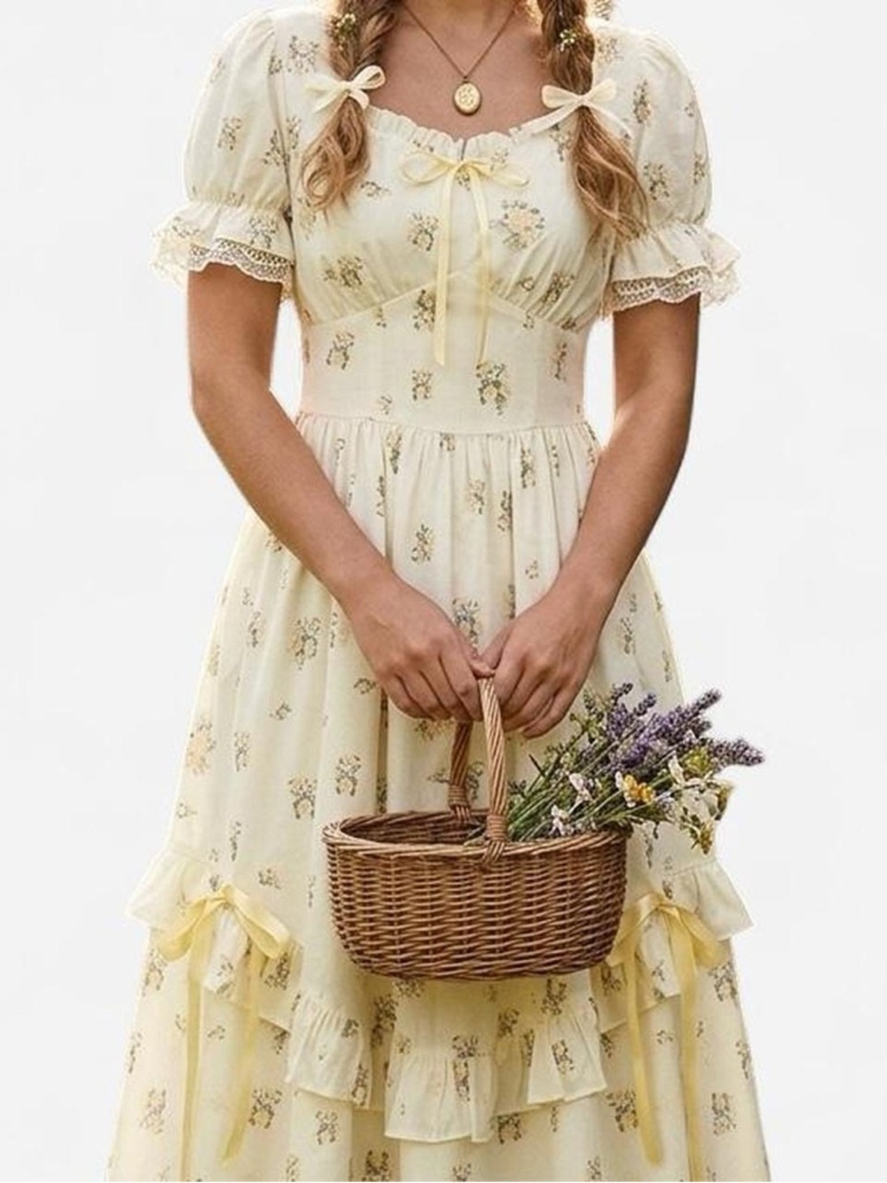 Scarlet Darkness cottagecore dress in yellow L - Picture 2 of 5
